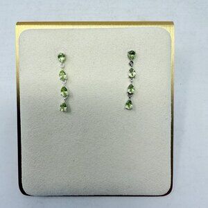 Shop LC Green Hebei Peridot Sterling Silver Dangle Drop Earrings 5471